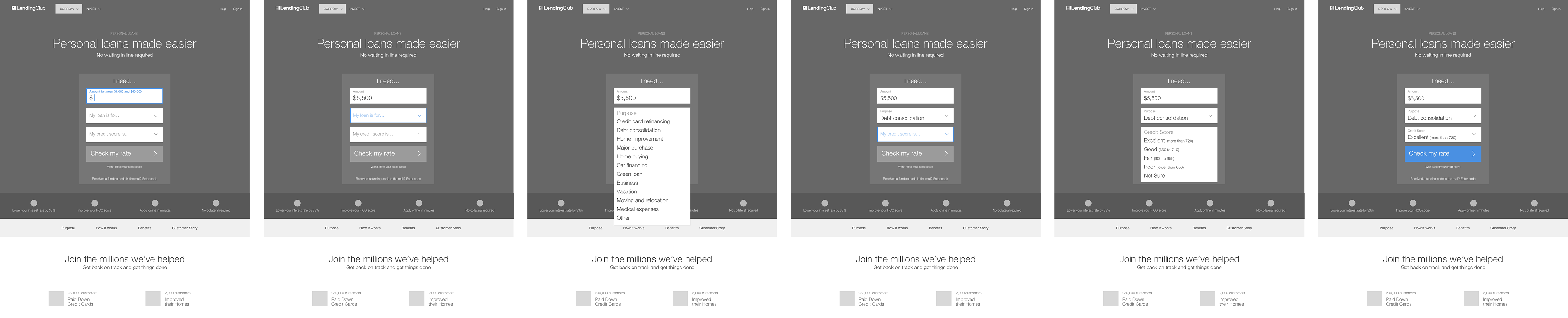 Wireframe – Prequal Interaction